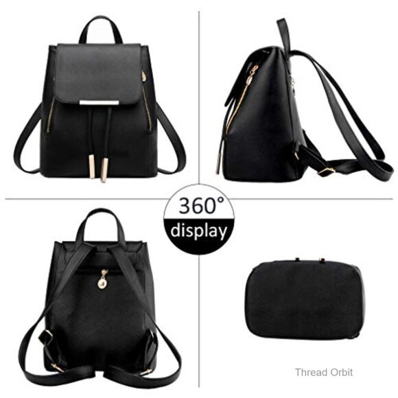 PU Leather Fashion Backpack Daypack with Anti-Theft Pockets Adjustable Straps main image 7